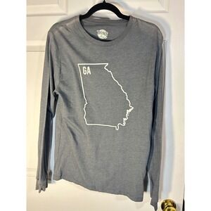 Home Free Gray GA Georgia Outline Long Sleeve T Shirt Women's Size‎ Small